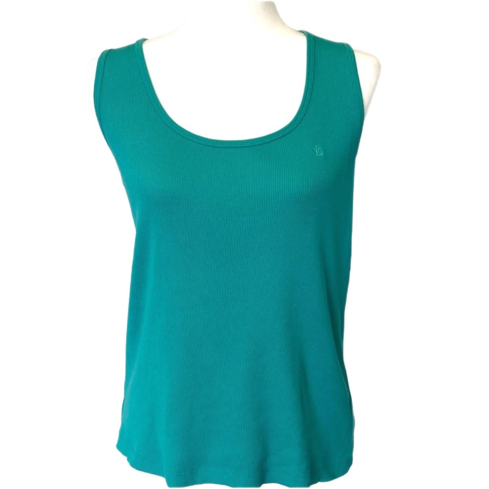 Lauren Ralph Lauren Sleeveless Ribbed Tank Top Size Large Mint Color